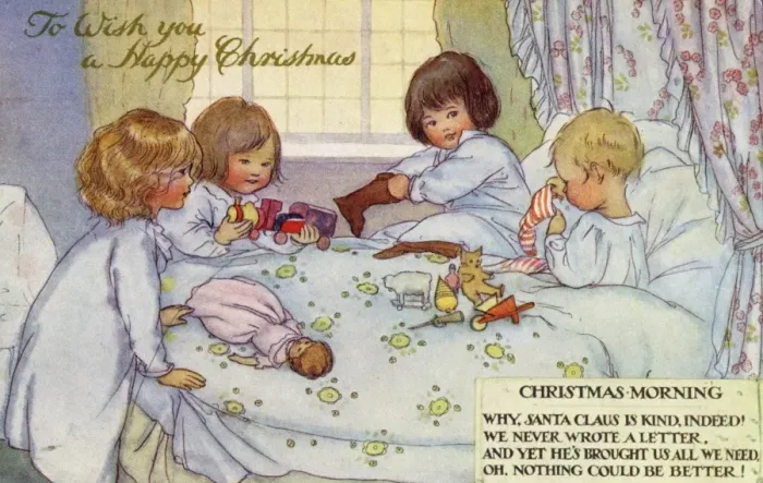 Framed Print : Christmas Morning Print circa 1916 Framed Print : Christmas Morning Print circa 1916