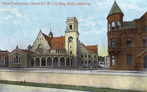 Church and YMCA building, Redlands, California, USA