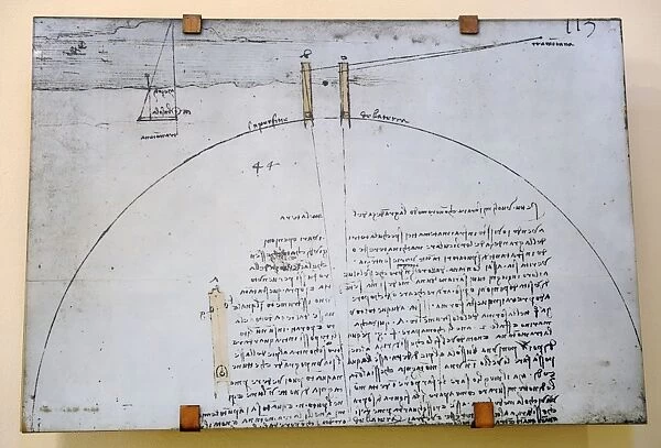 Circumference of the Earth. Leonardo da Vinci (1452-1519) de