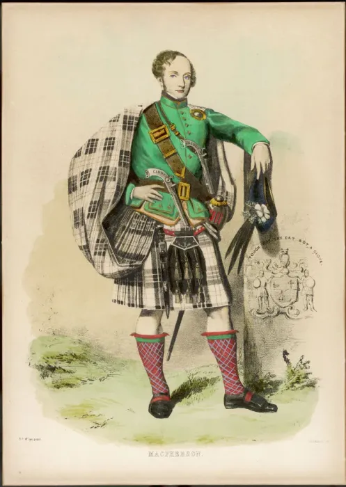 Framed Print : Clan Macpherson Print, Armed Highlander Framed Print : Clan Macpherson Print, Armed Highlander