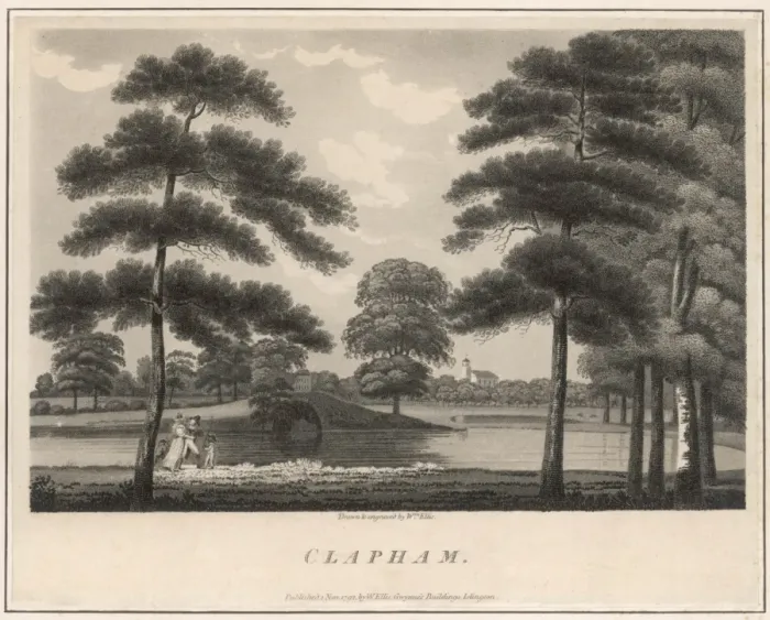 Framed Print : Clapham Common Print - A View of the Landscape Framed Print : Clapham Common Print - A View of the Landscape