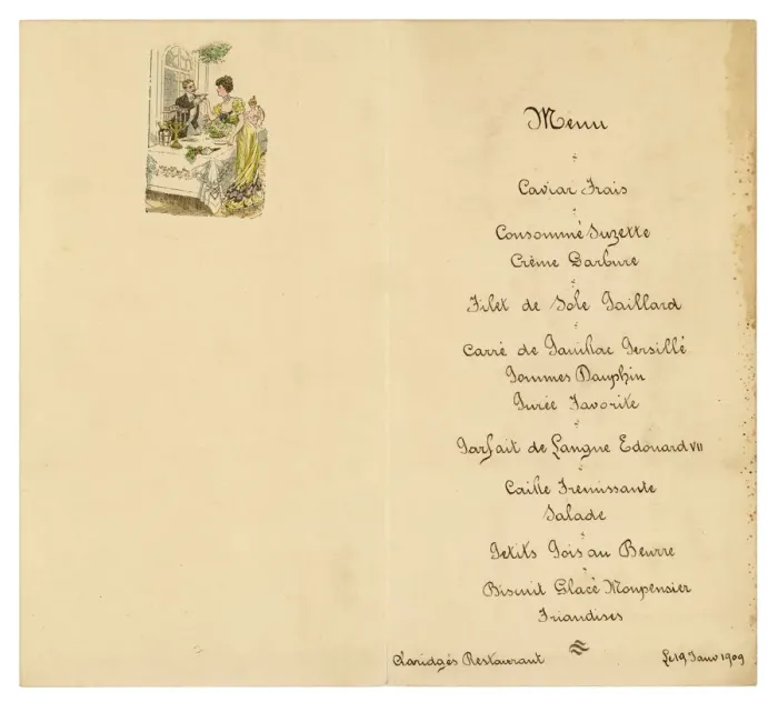 Framed Print : Claridges Hotel Dinner Menu Print Framed Print : Claridges Hotel Dinner Menu Print