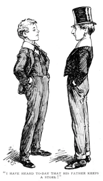 Framed Print : Print of Class Distinction between Schoolboys, circa 1895 Framed Print : Print of Class Distinction between Schoolboys, circa 1895