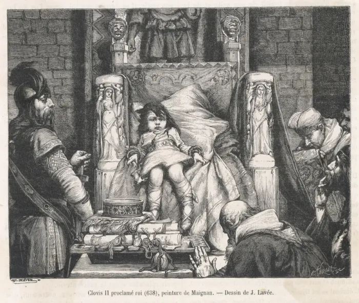 Framed Print : Clovis II Proclaimed King Print