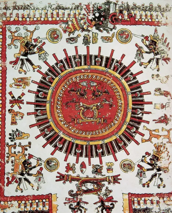 Framed Print : Detail of Codex Borbonicus Print, Fol. 17r (1562-1563) Framed Print : Detail of Codex Borbonicus Print, Fol. 17r (1562-1563)