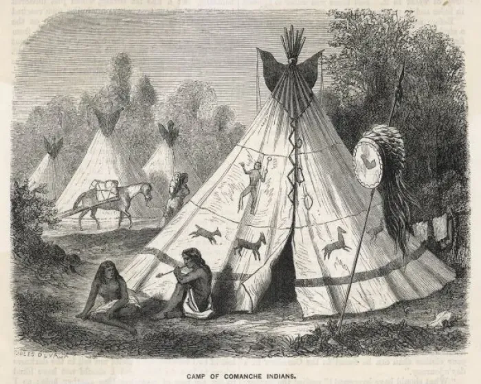 Framed Print : Comanche Tepees Decorated Print Framed Print : Comanche Tepees Decorated Print