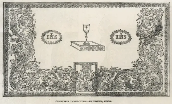 Framed Print : Communion Table-Cover Print: A Rich Damask Specimen Framed Print : Communion Table-Cover Print: A Rich Damask Specimen