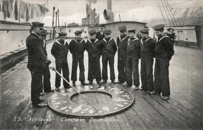 Framed Print : Compass Drill on Training Ship Arethusa Print, 19th Century Framed Print : Compass Drill on Training Ship Arethusa Print, 19th Century