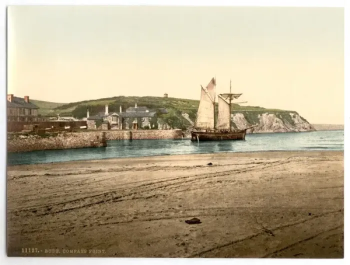 Framed Print : Compass Point, Bude Print, Cornwall England ca. 1890-1900 Framed Print : Compass Point, Bude Print, Cornwall England ca. 1890-1900