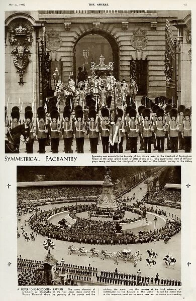 Coronation of King George VI, symmetrical pageantry