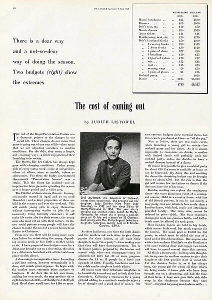 The Cost of Coming Out - 1958 Season