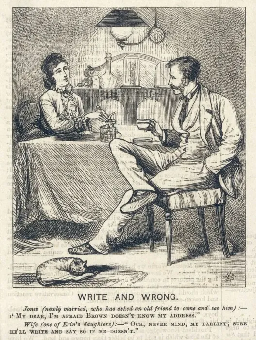 Framed Print : Print of a Young Couple Taking Tea Together Framed Print : Print of a Young Couple Taking Tea Together