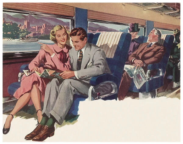Couple on a Train Date: 1948