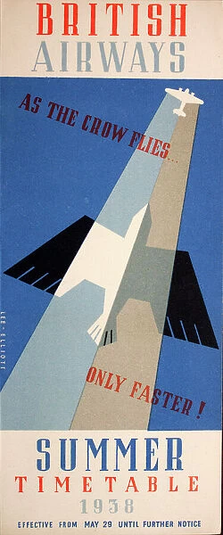 Cover design, British Airways Summer Timetable 1938