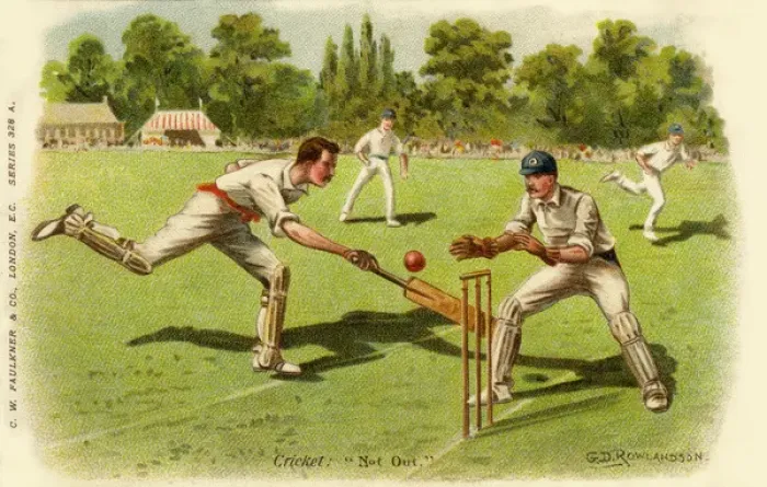 Framed Print : Cricket Print: Batsman Completes a Quick Single, 1904 Framed Print : Cricket Print: Batsman Completes a Quick Single, 1904