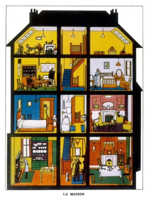 Framed Print : Cross-Section of House Print Framed Print : Cross-Section of House Print