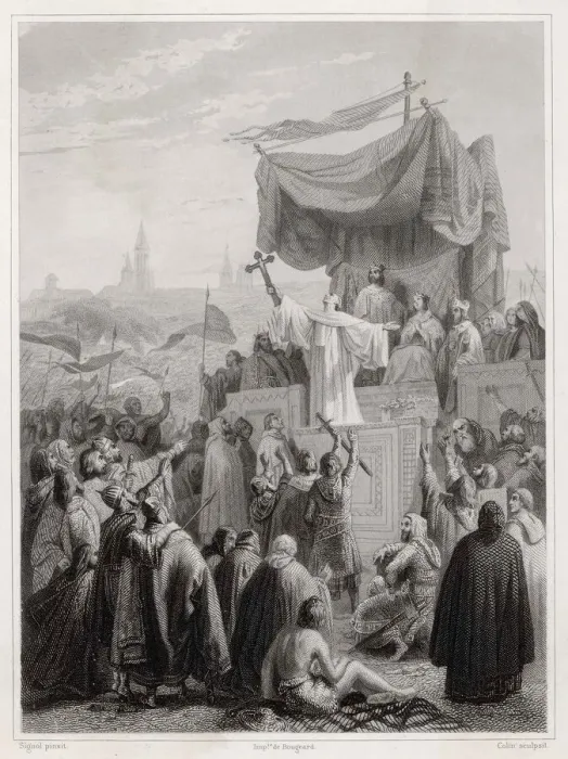 Framed Print : Print of Saint Bernard Preaching at the Second Crusade Framed Print : Print of Saint Bernard Preaching at the Second Crusade