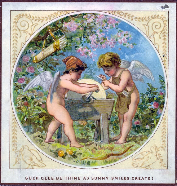 Cupids on a romantic card by Robert Dudley