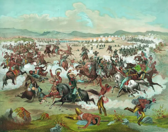 Framed Print : Custer's Last Charge Print, c1876 Framed Print : Custer's Last Charge Print, c1876