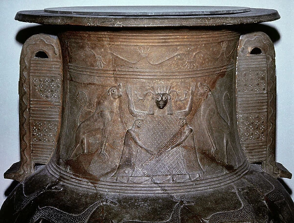 Cycladic relief. Pithos. Depiction of Potnia Theron