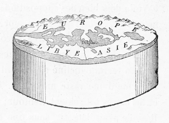 Framed Print : Cylindrical Earth Anaximander Print