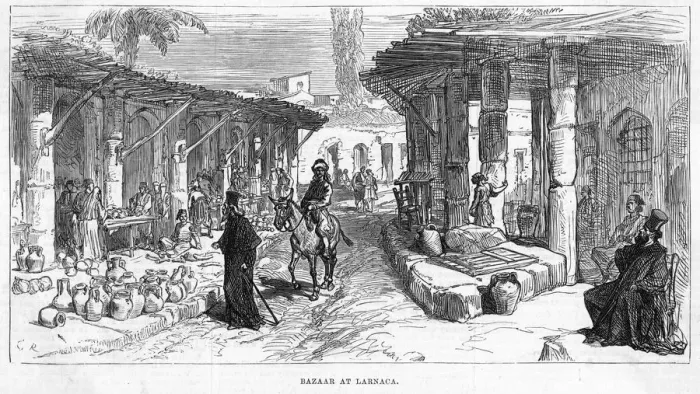 Framed Print : Cyprus Print: Larnaca Bazaar Scene Framed Print : Cyprus Print: Larnaca Bazaar Scene