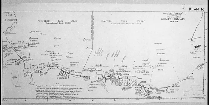 Framed Print : D-Day Map 1944 Print: Operation Neptune Plan 1C Framed Print : D-Day Map 1944 Print: Operation Neptune Plan 1C