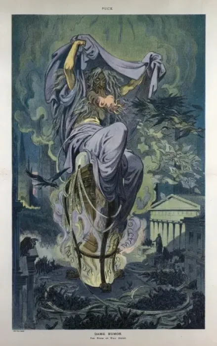 Framed Print : Print of Dame Rumor, 1909