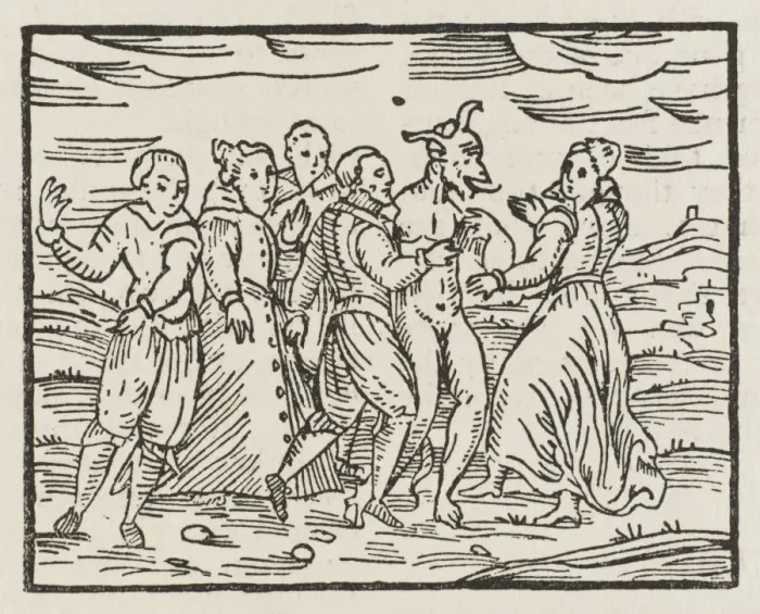 Framed Print : Print of The Devil dances with his disciples at the Sabbat Framed Print : Print of The Devil dances with his disciples at the Sabbat