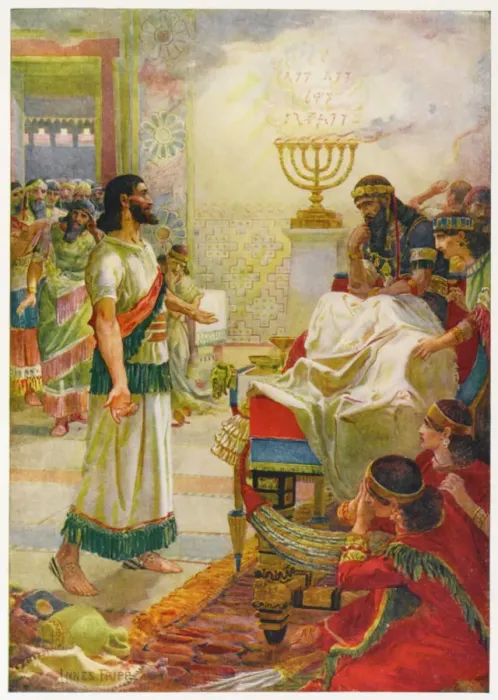 Framed Print : Daniel and Belshazzar at a Feast Print