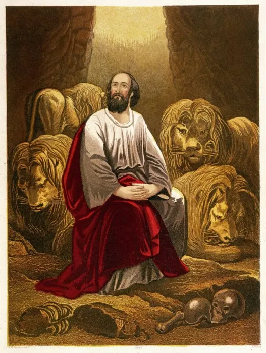 Framed Print : Print of Daniel in the Lions' Den Framed Print : Print of Daniel in the Lions' Den