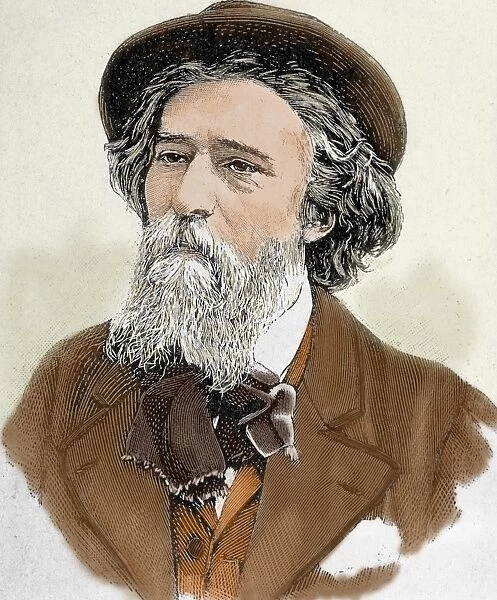 Daudet, Alphonse (1840-1897). French writer. Colored engravi