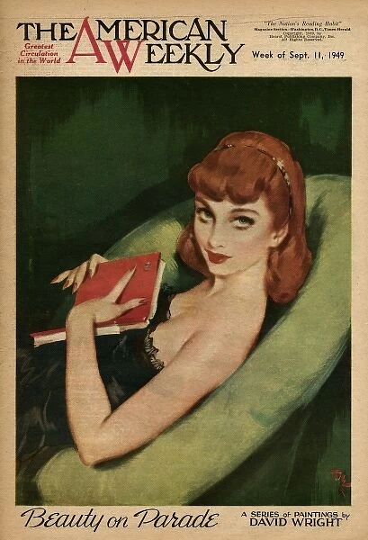 David Wright woman with a red book