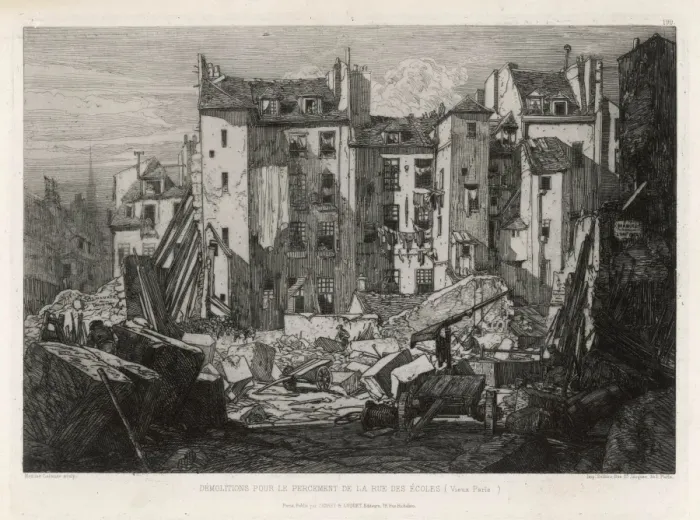 Framed Print : Demolition in Paris Print Framed Print : Demolition in Paris Print