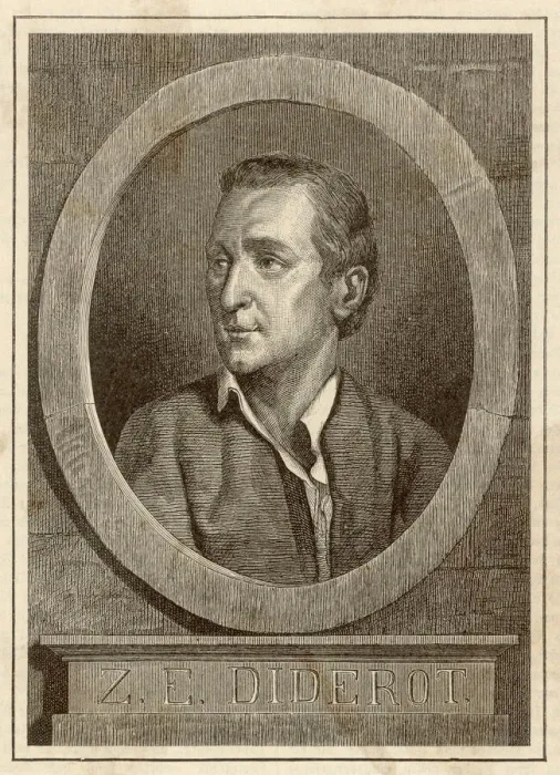 Framed Print : Denis Diderot Print - Oval Portrait of French Philosopher Framed Print : Denis Diderot Print - Oval Portrait of French Philosopher