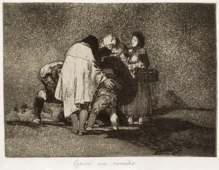 Framed Print : Print of a man lying on the ground