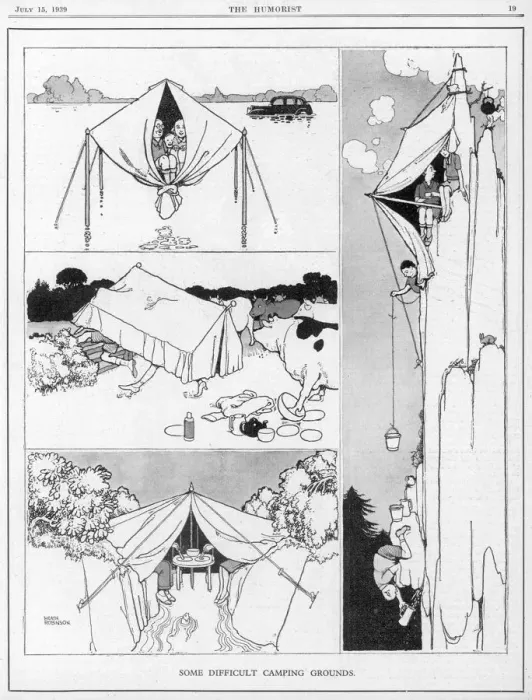 Framed Print : Heath Robinson's Impractical Camping Grounds Print Framed Print : Heath Robinson's Impractical Camping Grounds Print