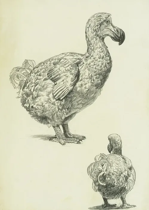 Framed Print : Dodo Profile and Rear Studies Print Framed Print : Dodo Profile and Rear Studies Print