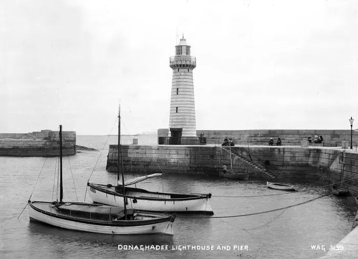 Framed Print : Donaghadee Lighthouse and Pier Print - Early 1900s Framed Print : Donaghadee Lighthouse and Pier Print - Early 1900s