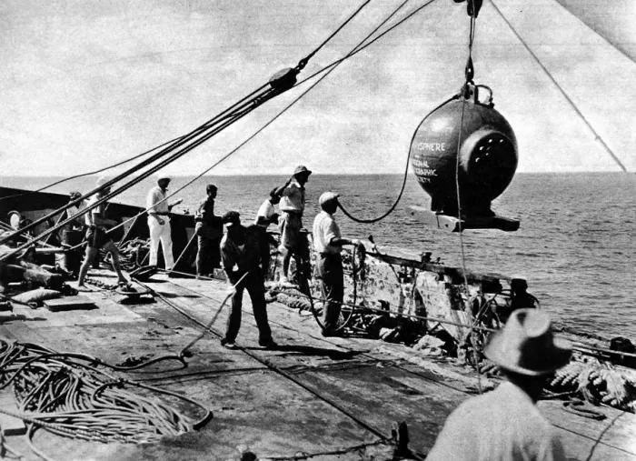 Framed Print : Dr. Beebe's Bathysphere Print, August 1934 Framed Print : Dr. Beebe's Bathysphere Print, August 1934