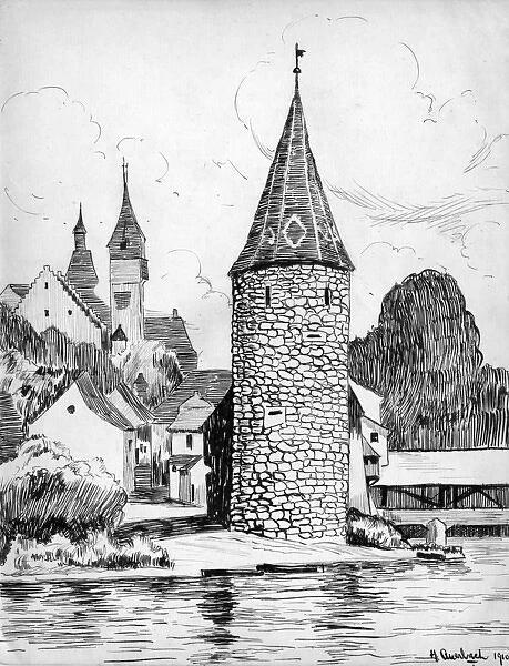 Drawing by Harold Auerbach, Bremgarten, Switzerland