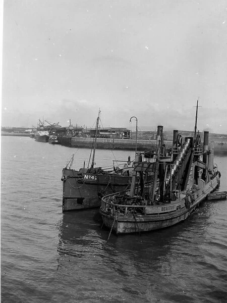Dredger in Milford Haven Harbour, Pembrokeshire, South Wales