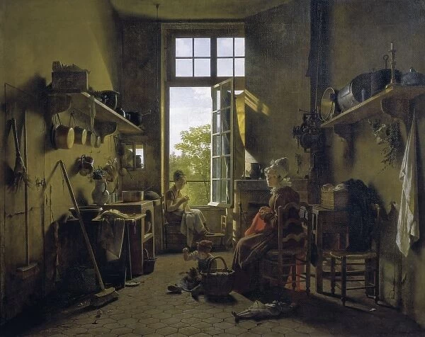 DR֌LING, Martin (1752-1817). Interior of a kitchen