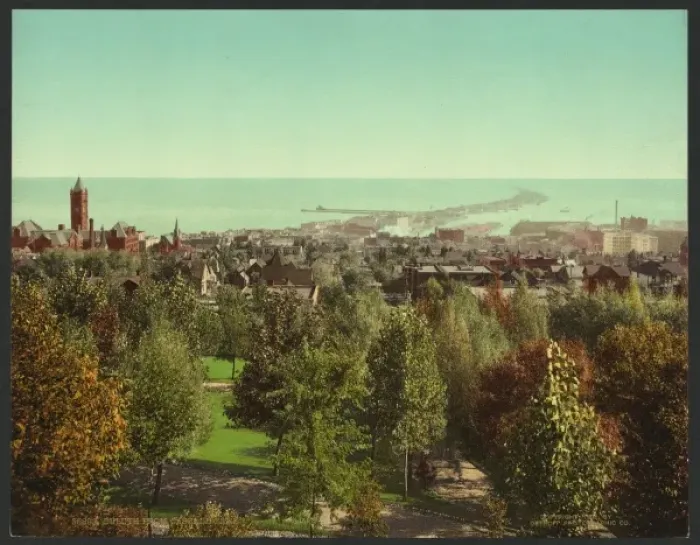 Framed Print : Duluth from Cascade Park Print, c1902 Framed Print : Duluth from Cascade Park Print, c1902