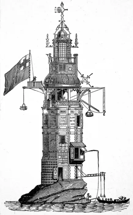 Framed Print : 1698 Eddystone Lighthouse Engraving Print Framed Print : 1698 Eddystone Lighthouse Engraving Print