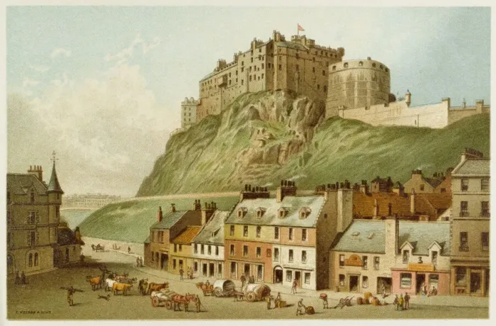 Framed Print : Edinburgh Castle Print: A Grassmarket View Framed Print : Edinburgh Castle Print: A Grassmarket View