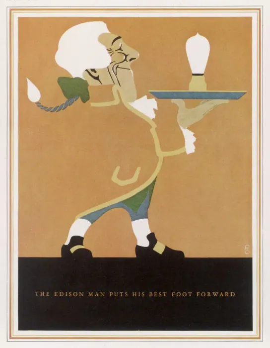 Framed Print : Edison Lightbulb Print Advertisement Framed Print : Edison Lightbulb Print Advertisement