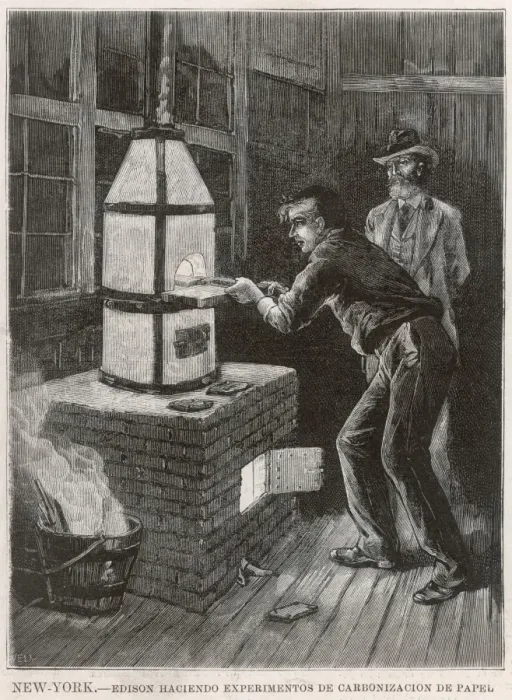Framed Print : Edison at Work 1880 Print: A Laboratory Scene Framed Print : Edison at Work 1880 Print: A Laboratory Scene
