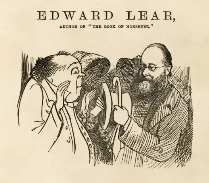 Framed Print : Edward Lear Print: Inside of a Hat with Lining Framed Print : Edward Lear Print: Inside of a Hat with Lining