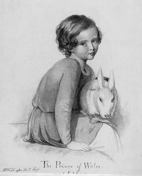 Edward Prince of Wales with pet rabbit